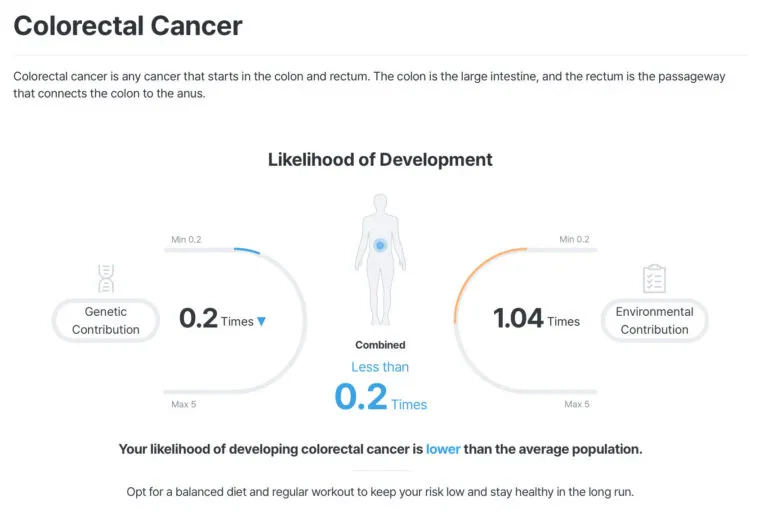 Colorectal Cancer DNA Test Report Example